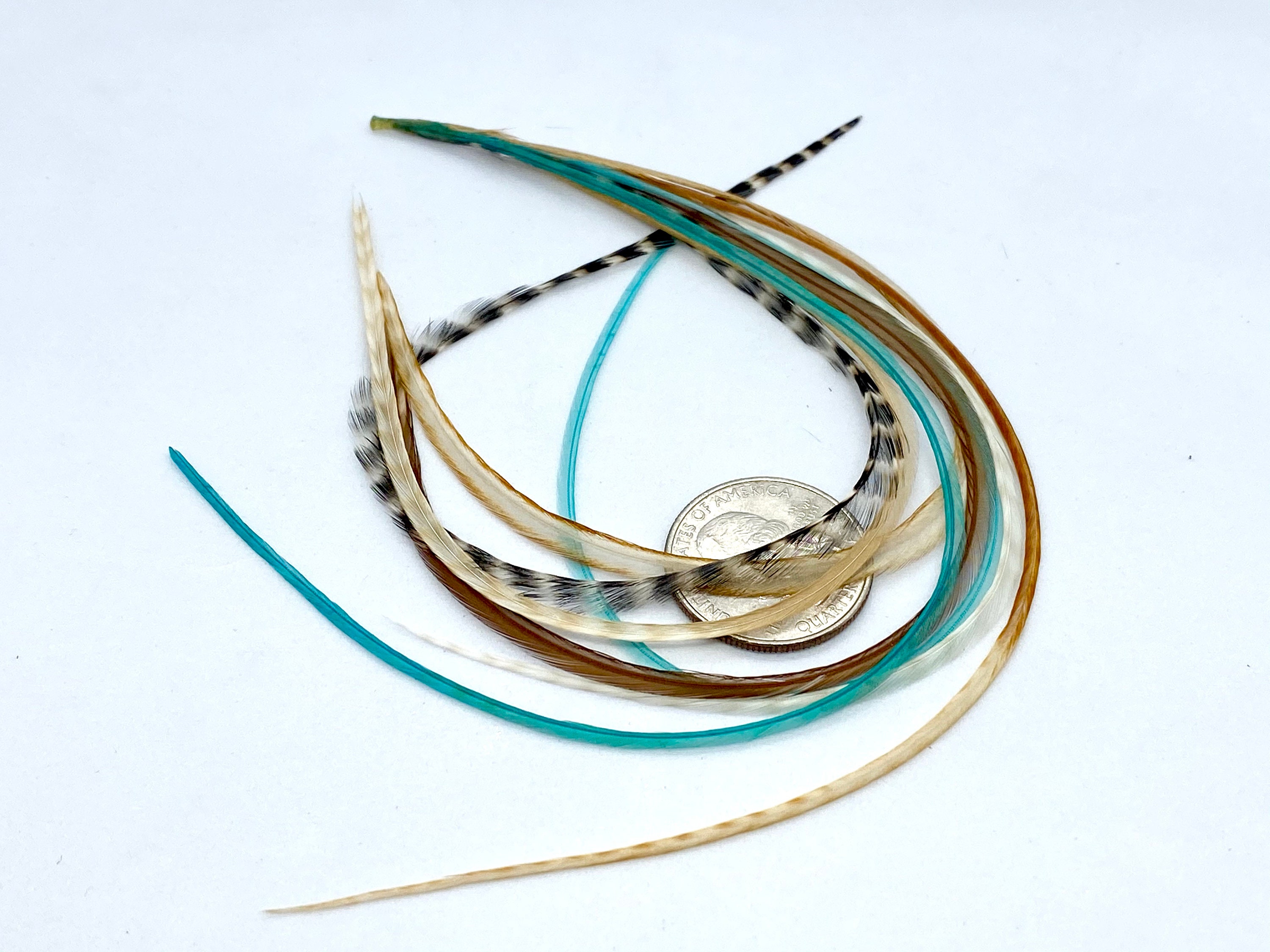 MEDIUM Long Feather Extensions Ginger Mint Kiss 9 Bonded Etsy