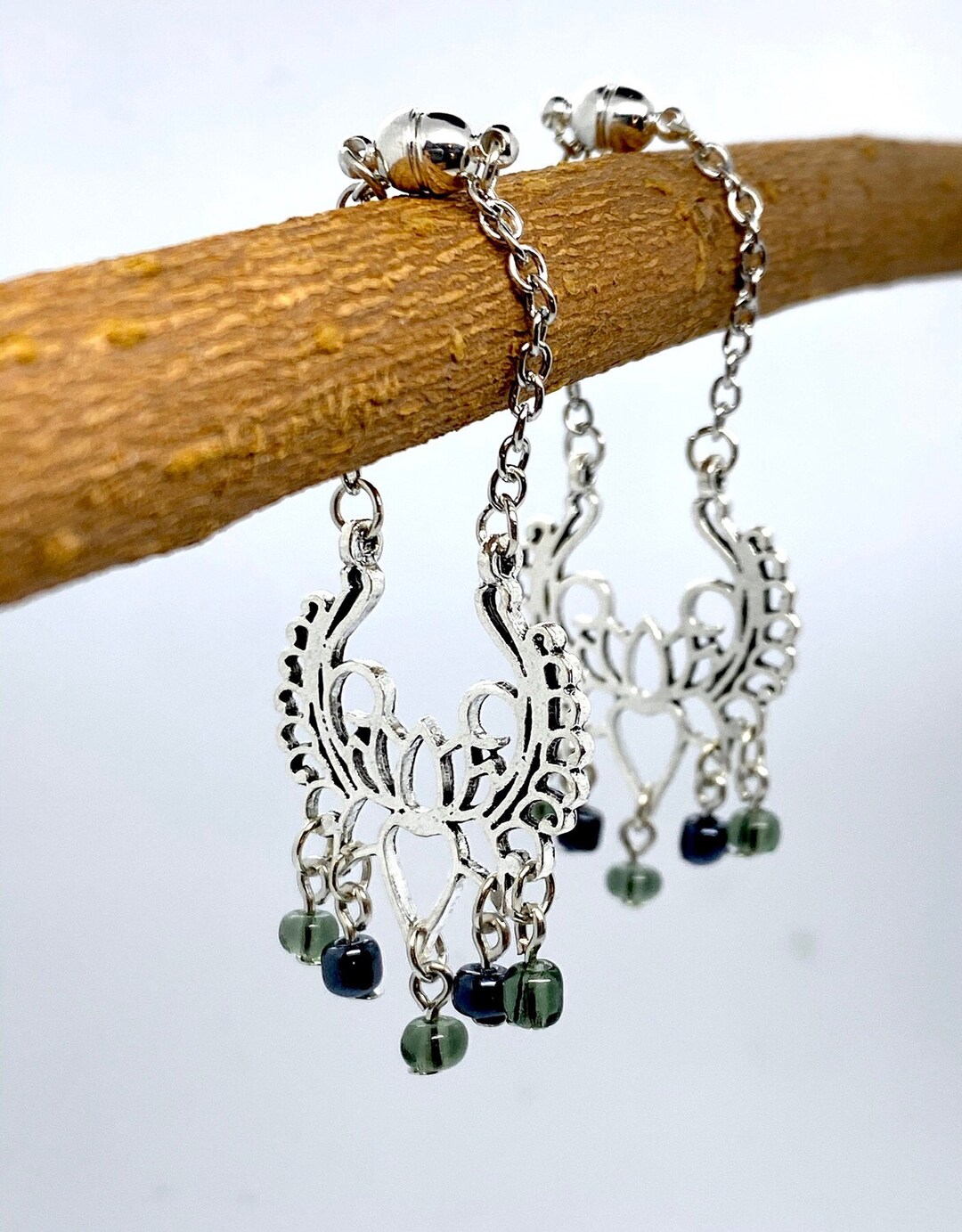 Eyelet Hangers Beaded Lotus Flower Silver Ear Plug Etsy