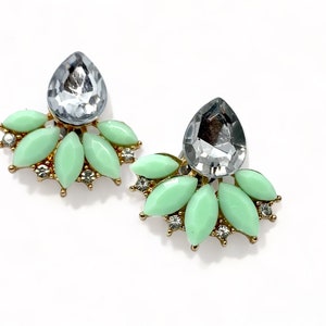 Mint Vintage stijl bruiloft stekkers 16g 14g 12g 10g 8g bruids meters Hider oordopjes goud W/Clear Crystal oordopjes