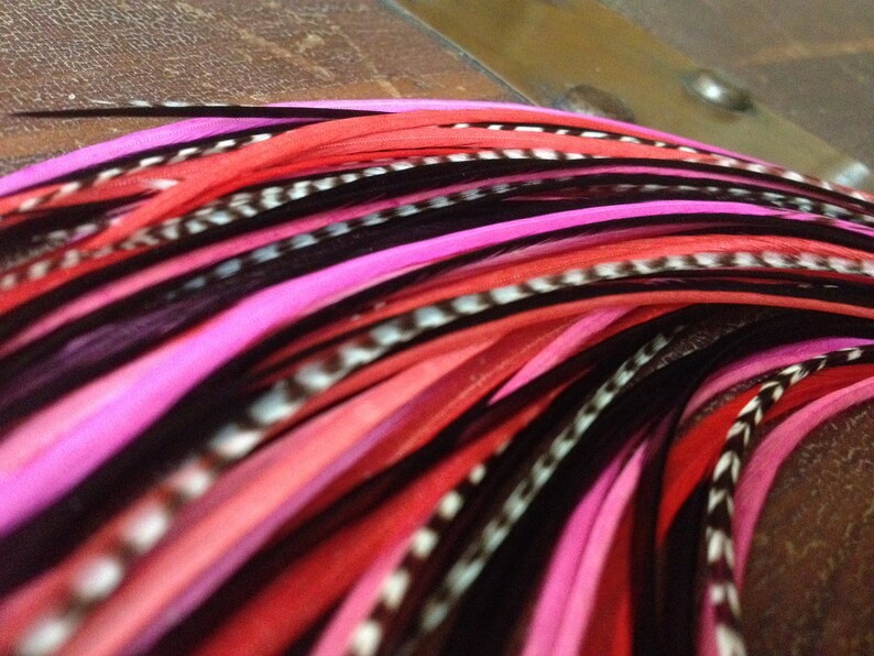 Real Hair Feather Extensions Long 5 Feather Valentine Hair Etsy