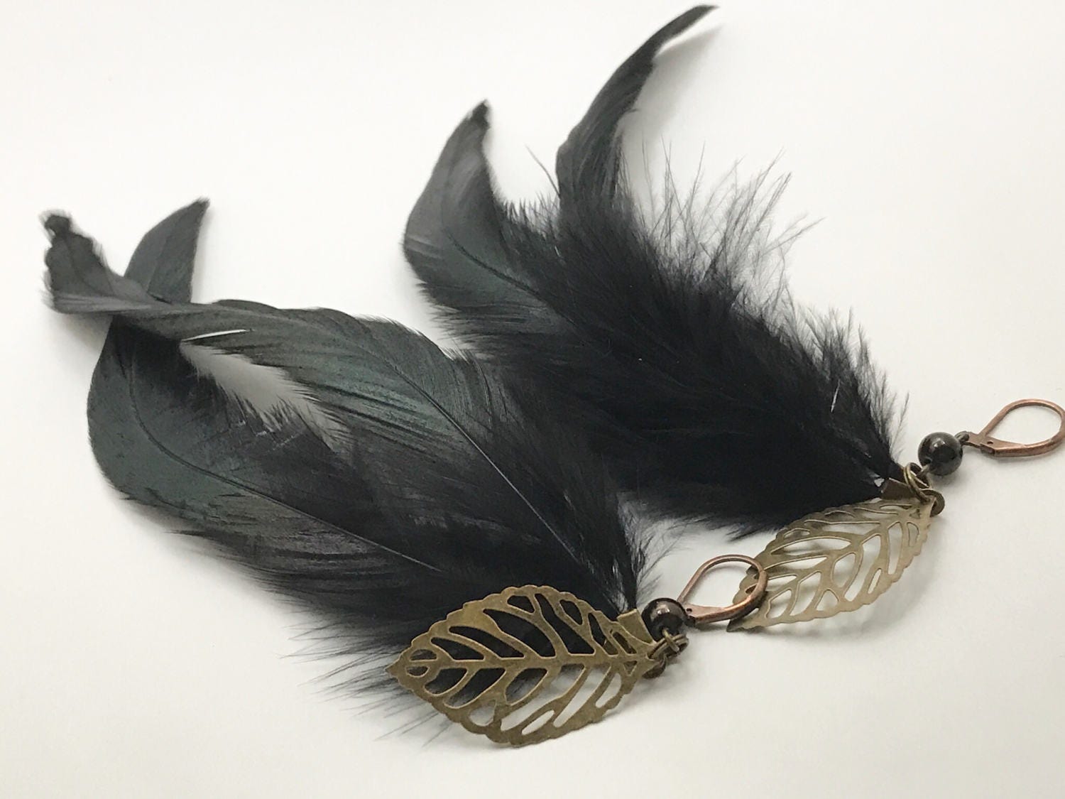 Goose Favion Feathers - Black - Iridescent