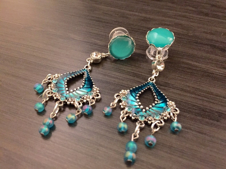 Blue Turquoise Gauges 8mm 0g Dangle Plugs 2g 4g 6g 00g Ear Etsy
