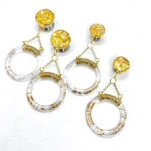 Stud Earrings to 28mm Dangle Plugs Citrine Crystal Pebble Stone Gold Hoop Ear Plugs 16mm 12mm 14mm 12g 00g 1g 2g 4g 000g 6g 12g 8g