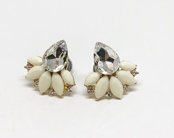 Vintage Style Wedding Plugs 16g 14g 12g 10g 8g Ivory Bridal Gauges Hider Ear Plugs Ivory Gold Clear Crystal