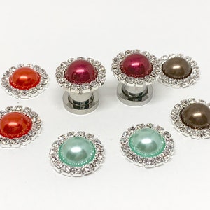 0g Plugs 00g Red Pearl Plugs, 2g Ear Plugs, 4g, 6g Wedding Gauges Coffee Brown Mint Bridal Jewelry, Acrylic/Wood/Surgical Steel Screw Back