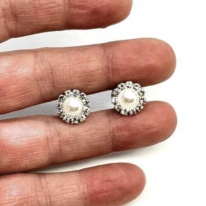 16g bis 2g Ohrstecker Hochzeit weiße Perlen Plug Ohrringe mit Strass Braut Gauges Chirurgenstahl Schraubverschluss