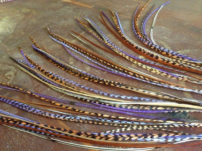 Feather Hair Extensions 1 Bundle of 7 Bonded Hair Feathers Etsy