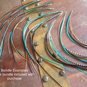 Feather Hair Extension - Turquoise Aqua Earth Very Long Feather Extensions / ONE Bundle of 6 Bonded Hair Feathers 8-11&quot; accessories for hair