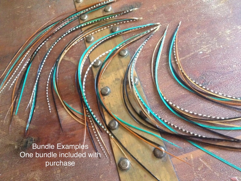 Feather Hair Extension - Turquoise Aqua Earth Very Long Feather Extensions / ONE Bundle of 6 Bonded Hair Feathers 8-11" accessories for hair