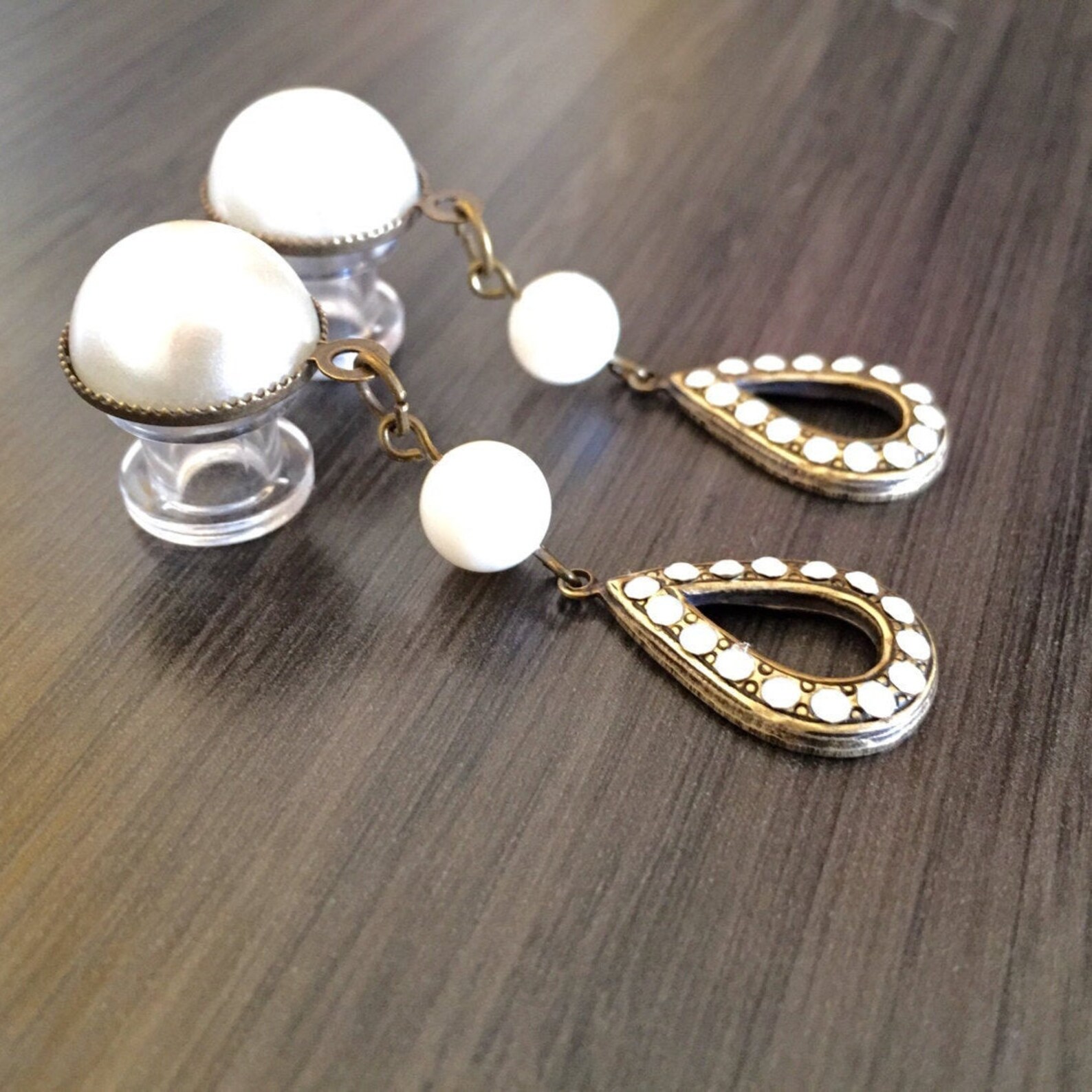 000g Wedding Gauges 00g 10mm Dangle Plugs Bridal Gauges Ivory Etsy