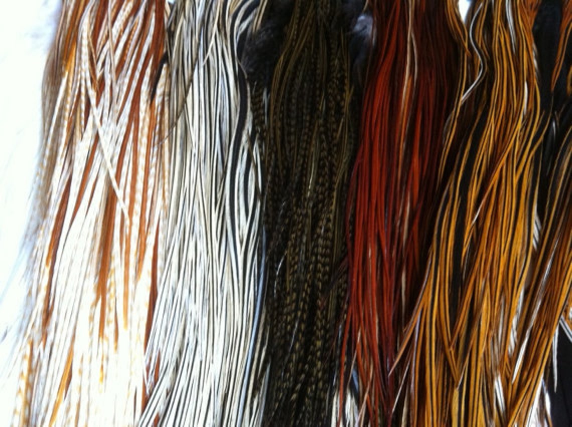 Weft Clip in Feather Extensions Custom Removable Long Feather Etsy