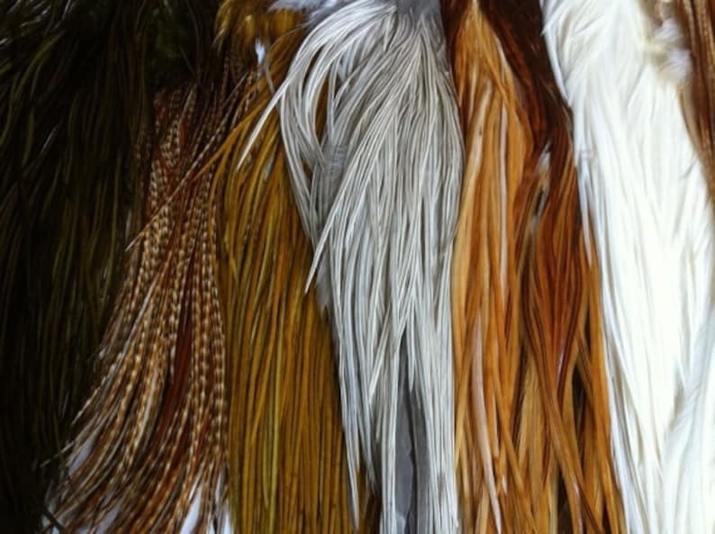 Natural Bright Hair Feather Extensions Long 30pcs Tie Dyed Etsy