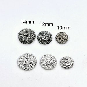 Minimalist Sparkle Ear Plugs 0g Druzy Plugs 000g 00g Gunmetal or Silver Gauged Earrings 2g 14g 6g 1g 4g Screw Back Tunnels image 5