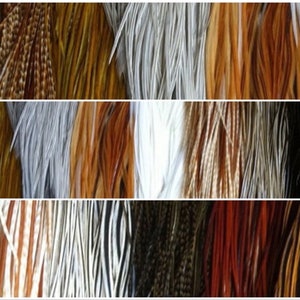 Tribal Hair Accessories, Long Hair Feathers Boho Natural Shades Feather Hair Extensions Qty 40 Loose Variety Pack image 4