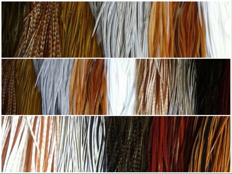 Tribal Hair Accessories, Long Hair Feathers Boho Natural Shades Feather Hair Extensions Qty 40 Loose Variety Pack image 4