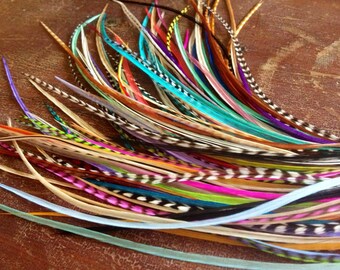 Wholesale Feather Hair Extensions Big Beauty Party Feather Pack 100 Loose Salon Feathers Natural and Colorful Dyed