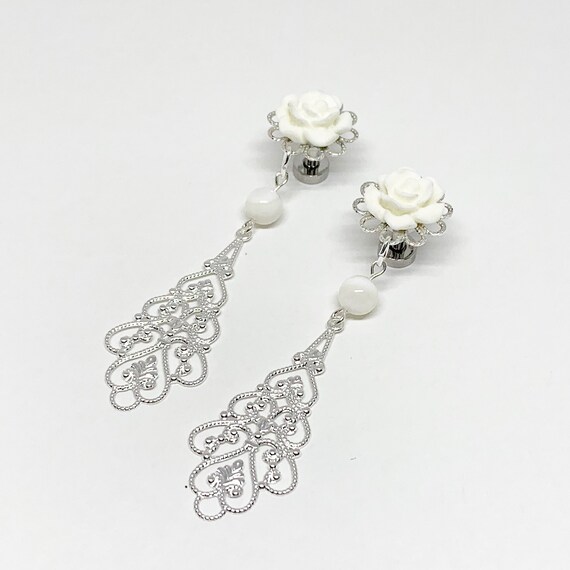 10mm 00g Wedding Gauges 0g Dangle Plugs 4g 2g Bridal Ear Plugs