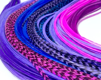 Lavender/Pink/Purple/Blue Feather Extensions Long Hair Feather Extensions Long Hair Accessories 8pcs Loose or Bonded