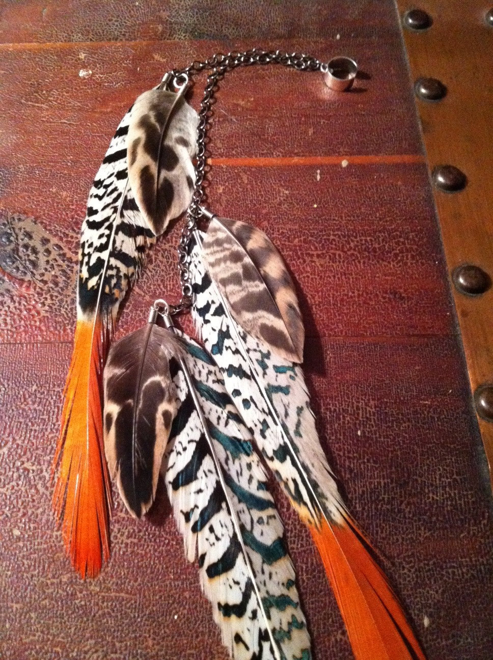 Long Tribal Feather Ear Cuff With Chains limited Edition Etsy