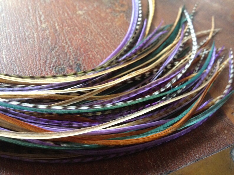 Feather Hair Extension 8 Bonded Hair Feathers Ginger Teal Etsy
