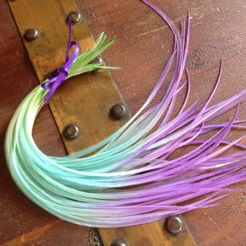 Real Hair Feather Extensions Colorful Pastel Tie Dyed Feathers Etsy