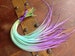 3pcs Real Hair Feather Extensions Colorful Pastel Tie Dyed Feathers 9-12inch Feather Hair Extensions Blue, Purple, Green Hair Accessories 