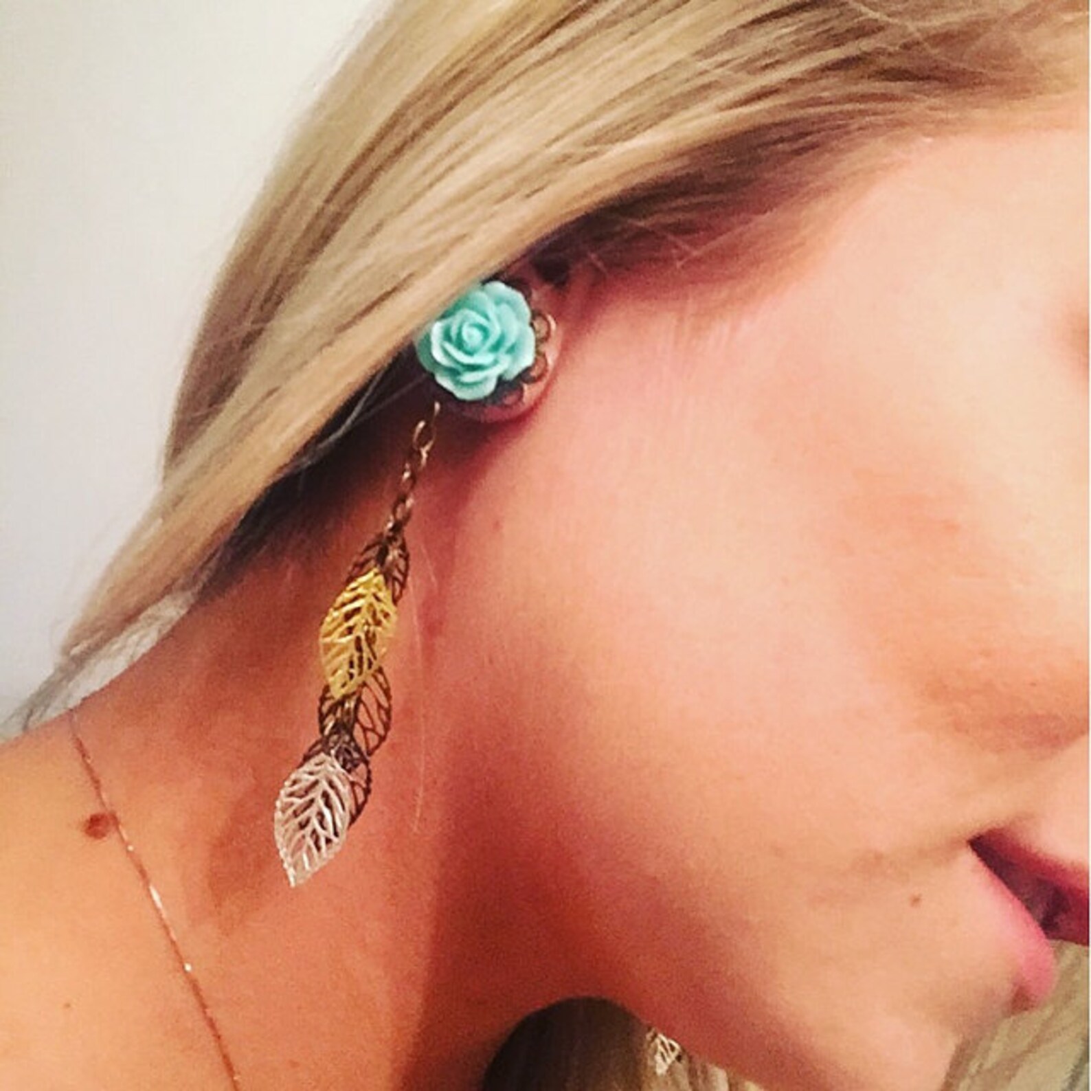 7/16 Inch Dangle Gauged Earrings 000g Ear Plugs Choose Rose Etsy