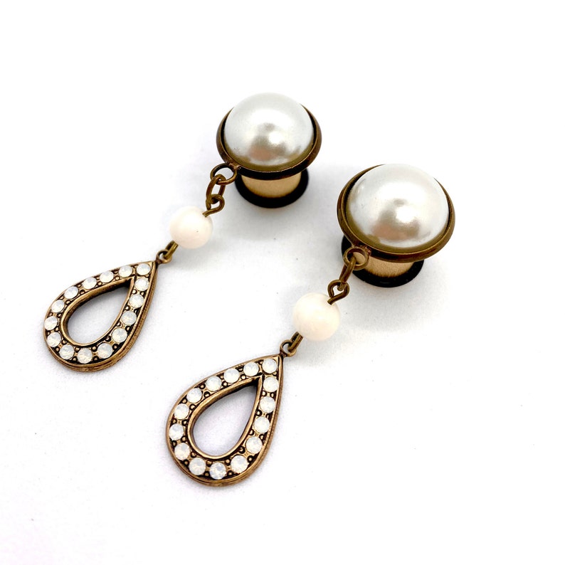 000g Wedding Gauges 00g 10mm Dangle Plugs Bridal Gauges Ivory Etsy