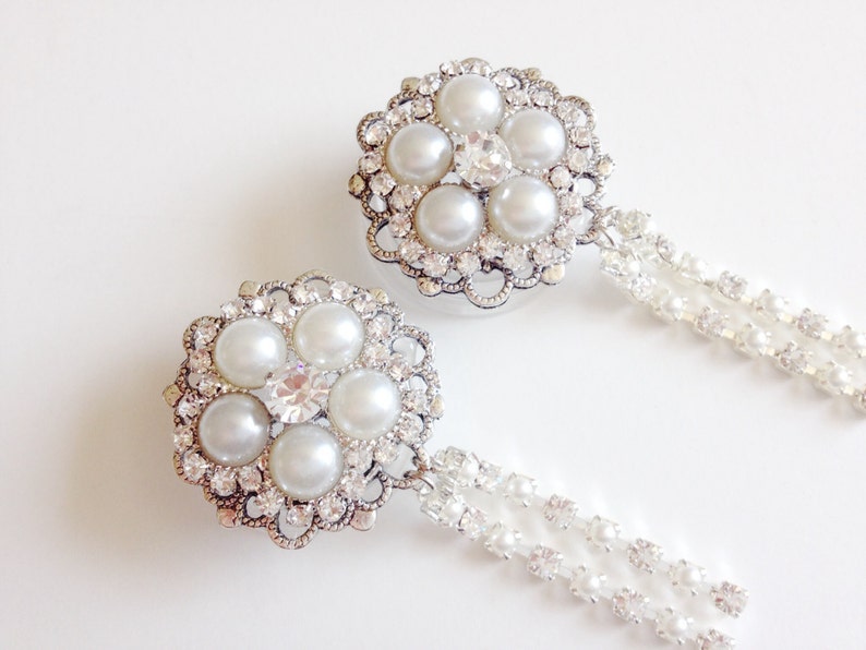 7/8 Dangle Plugs Rhinestone Pearl Gauges 11/16 Etsy