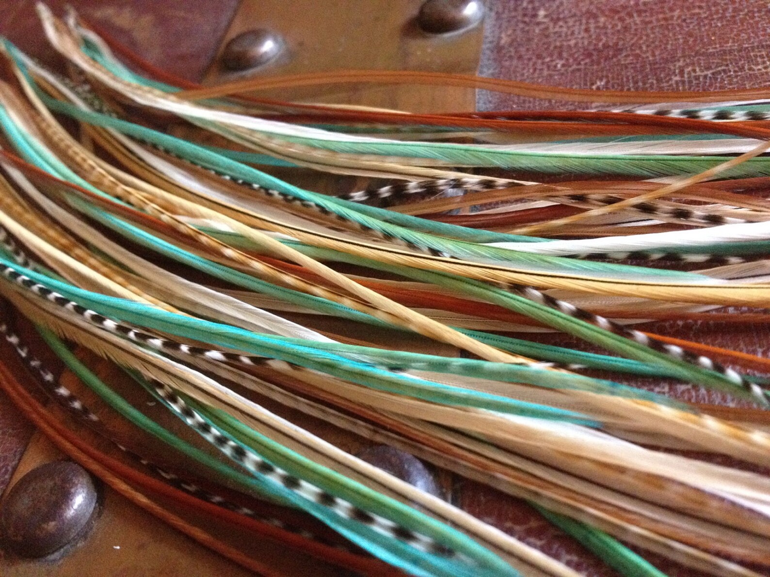 MEDIUM Long Feather Extensions Ginger Mint Kiss 9 Bonded Etsy