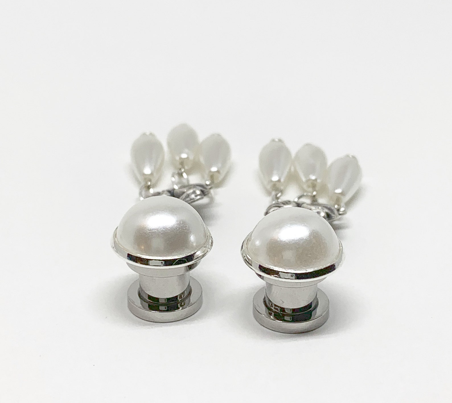 2g Wedding Gauges 00g 0g Dangle Plugs White Pearl Bridal Etsy