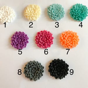 1 1/8 1 3/8 1 1/4 Ear Plugs Earrings Chrysanthemum Flower Wedding Gauges 9 Mum Colors Screw Back Tunnels For Brides 28mm 32mm 43mm image 5