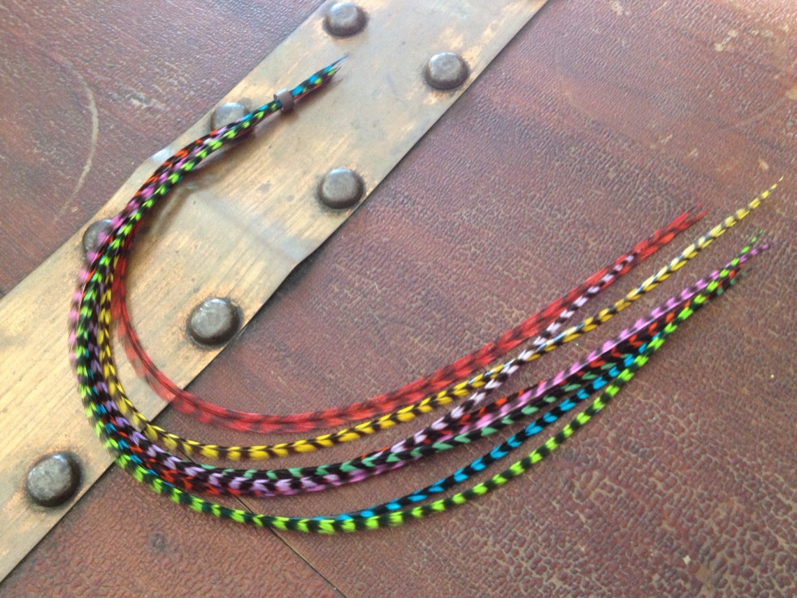 Sale Real Feather Hair Extensions 8 Long Hair Feathers Etsy