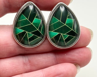 000g 00g Teardrop Plugs 0g 2g 4g Green Geometric Plugs 9/16” 5/8” 16mm 1/2” 12mm 7/16” 11mm Pretty Flower Ear Gauges Wood/Steel/Acrylic