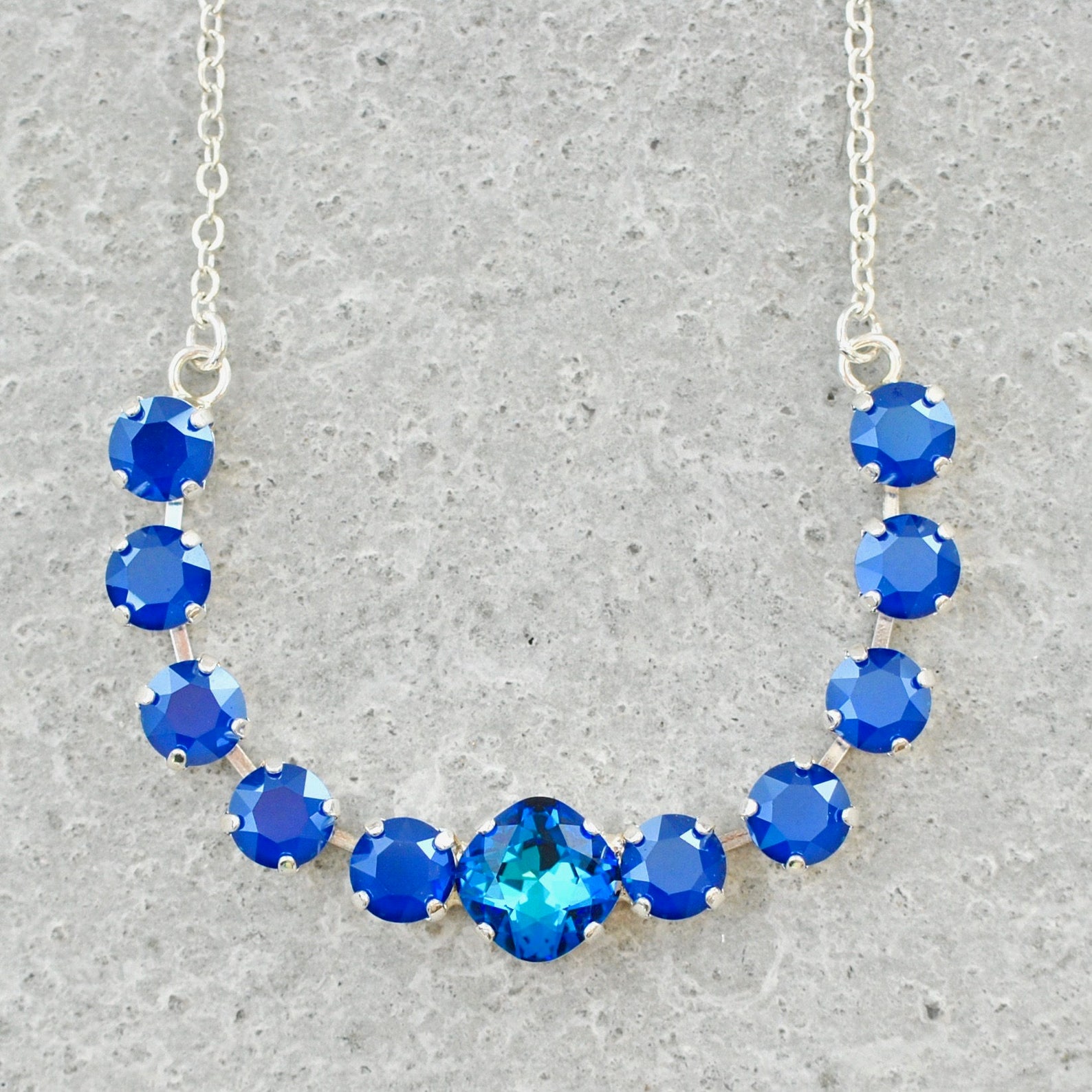 Royal Blue Necklace Bridesmaids Necklace Blue Wedding Etsy