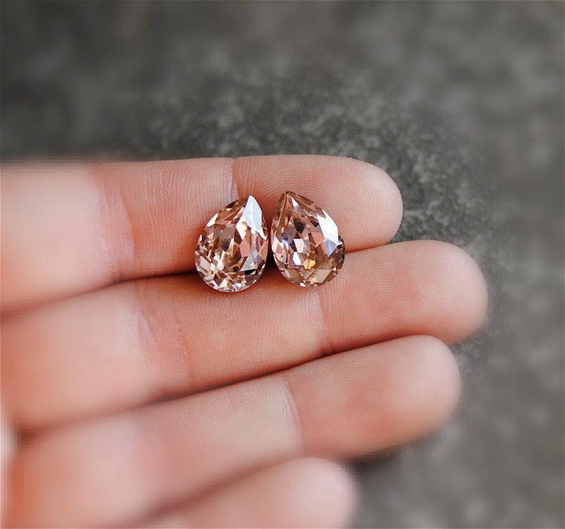 Blush Stud Earrings Blush Bridesmaid Rose Gold Earrings Etsy