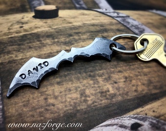 BAT WINGS KEYCHAIN - Metal Dragon Wings - Man Gift for Groomsmen - Personalization Option Available - Superhero - Superheroes - Super Hero