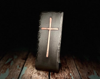 CHRISTIAN CROSS  Desk or Table Top Decoration - by Blacksmith Naz  -  Wedding, Baptism, 1st Communion, Confirmation, Can be personalized