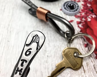 6th Year Wedding Gift - Iron Anniversary - Bride & Groom Keychain Bottle Opener - 6 Years - For Couple - Him - Her - 6 - Sixth Themes Iron