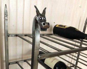 DRAGON WINE RACK Holds 25 Bottles Metal Dragon Sculpture Art