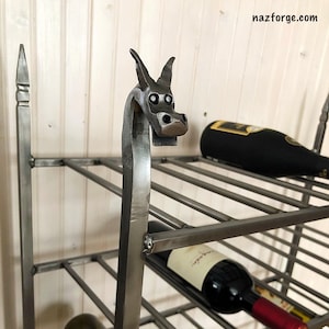 Vintage blacksmith wall wine rack top
