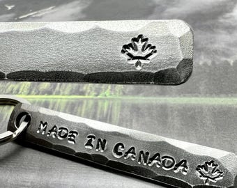 Canadian Maple Leaf Keychain - Personalized Option Available - Hand made in Canada