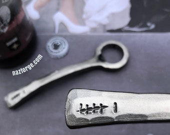 6th Year Tally Marks Iron Wedding Anniversary Gift Bottle Opener for Husband or Couple - 6 Years Him - Sixth Wedding Theme - Naz Forge