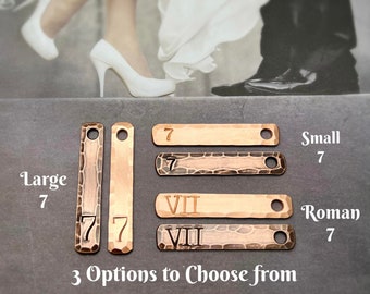 7 Years Copper Wedding Anniversary Gift Idea - Choose one of 3 Styles - Roman Numeral, Small 7 or Large 7, Keychain gift for Husband or Wife