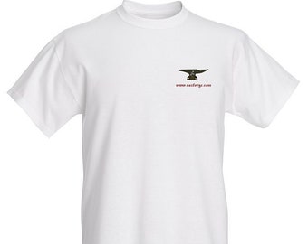 NAZ FORGE T-Shirt (Large or X-Large) - White -Signature Soft men's t-shirt  superior print quality : 155 grams, 100% ringspun cotton.