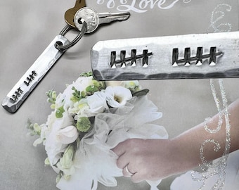 Aluminium 10th Year Wedding Anniversary Handmade Keychain Gift for Wife or Husband -Aluminium is the Traditional 10th Year Anniversary Theme