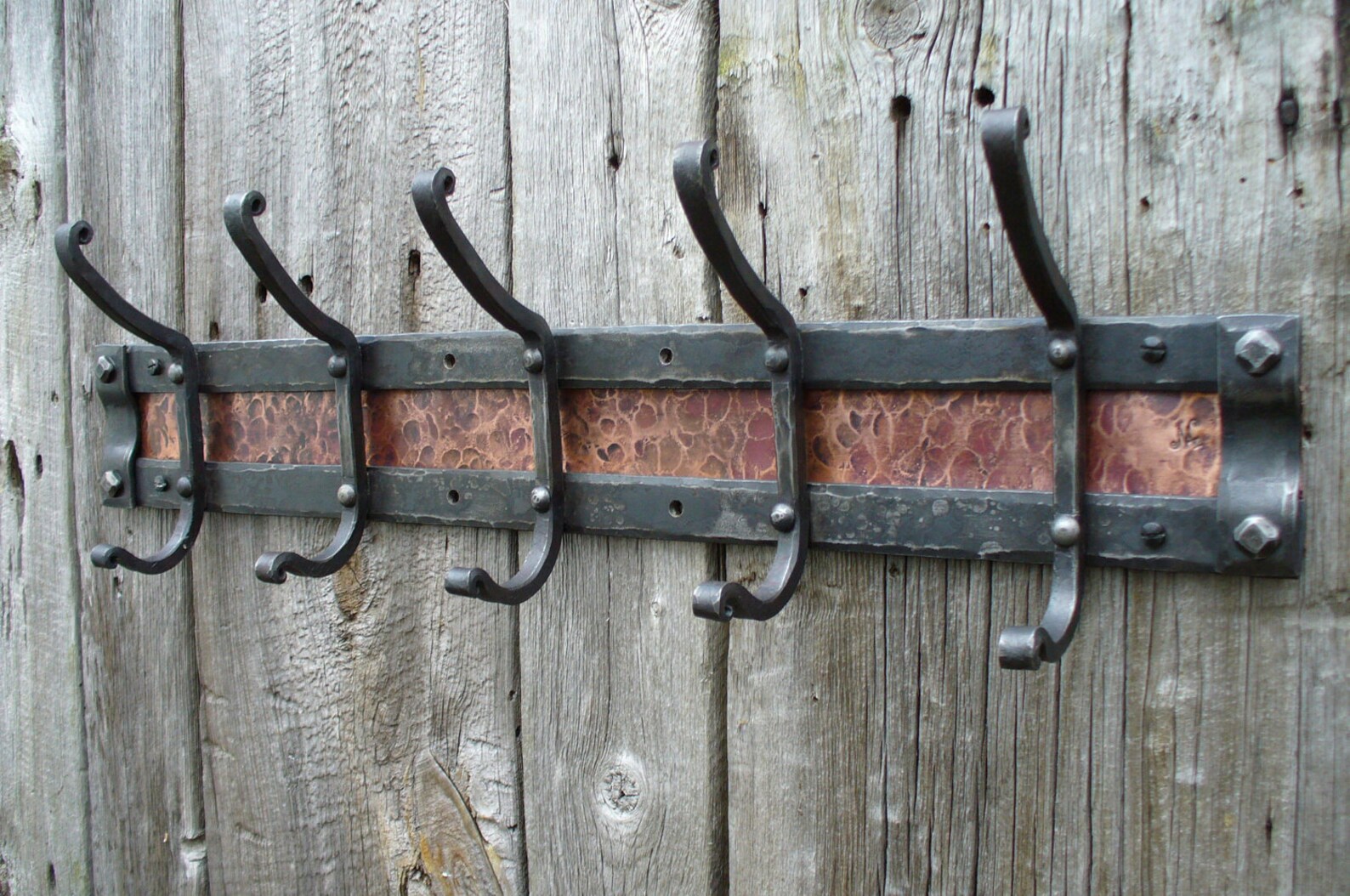 COPPER AND IRON Coat Rack Hand By A Blacksmith Etsy