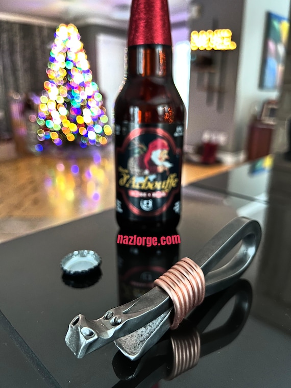 Christmas Gift Dragon Bottle Opener - Hand Forged by Blacksmith Naz - Can be Personalized  -  Host Gifts for Men Father Brother Husband Son