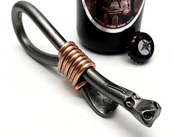 DRAGON BOTTLE OPENER Hand Forged and Signed by Blacksmith Naz - Personalization Option Available - Gifts for Groomsmen - Gift - Man - Men