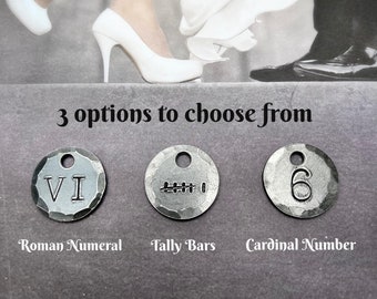 6 Years Iron Wedding Anniversary Gift Idea - Choose one of 3 Styles - Roman Numeral, Tally Bars or Cardinal Number Keychain -Husband or Wife